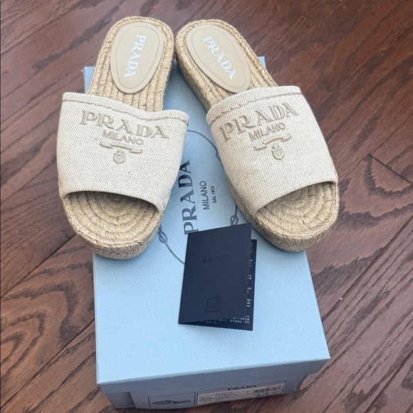 Prada Tan Espadrille Sandals - Picture 1 of 1